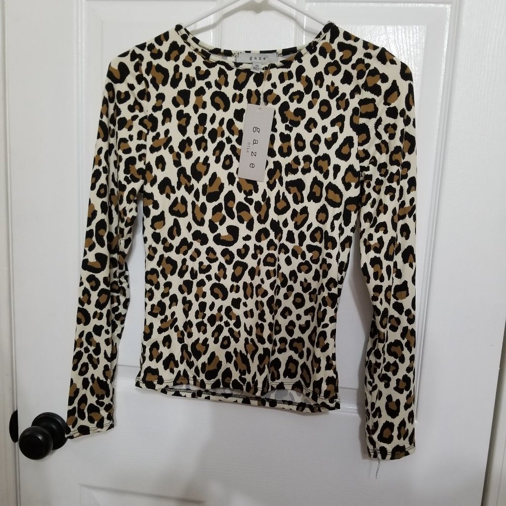 Gaze Animal Print Long Sleeve Top.